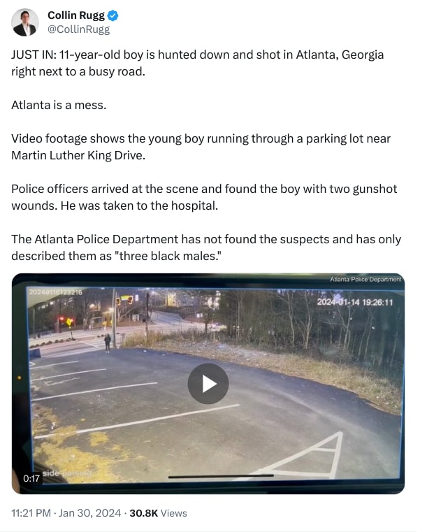 An X (Twitter) post from @CollinRugg - Collin Rugg