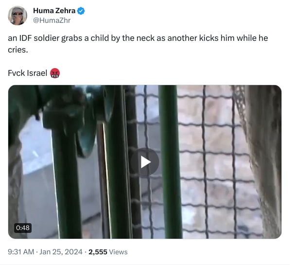 An X (Twitter) post from @HumaZhr - Huma Zehra