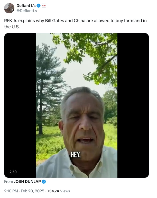 An X (Twitter) post from @DefiantLs - Defiant L’s