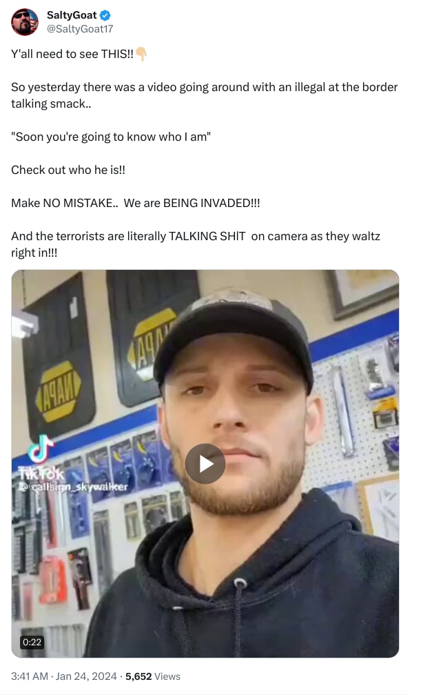 An X (Twitter) post from @SaltyGoat17 - SaltyGoat