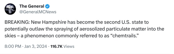 An X (Twitter) post from @GeneralMCNews - The General