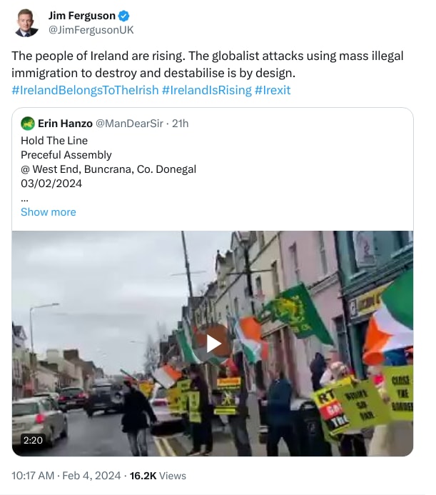 An X (Twitter) post from @JimFergusonUK - Jim Ferguson