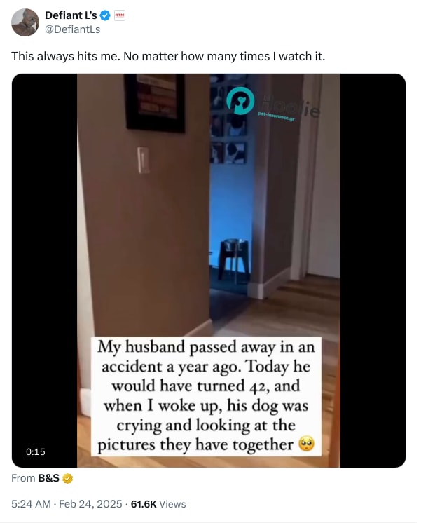 An X (Twitter) post from @DefiantLs - Defiant L’s