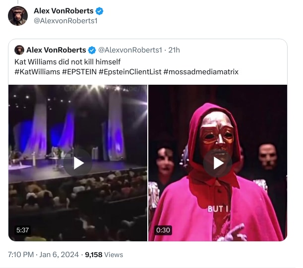 An X (Twitter) post from @AlexvonRoberts1 - Alex VonRoberts