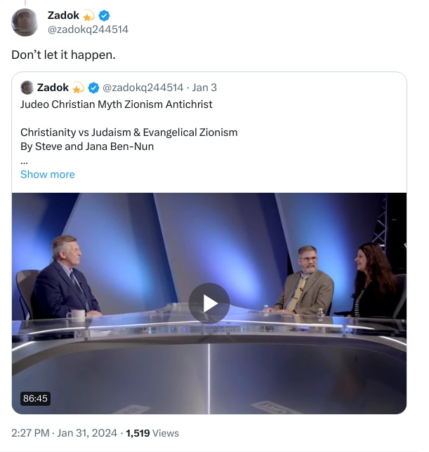 An X (Twitter) post from @zadokq244514 - Zadok 💫