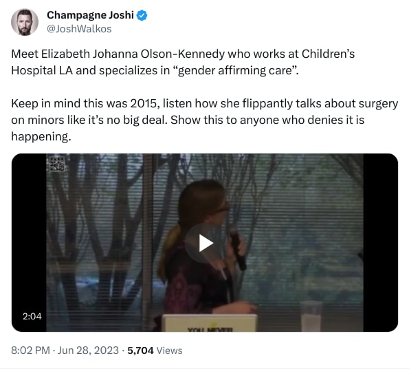 An X (Twitter) post from @JoshWalkos - Champagne Joshi