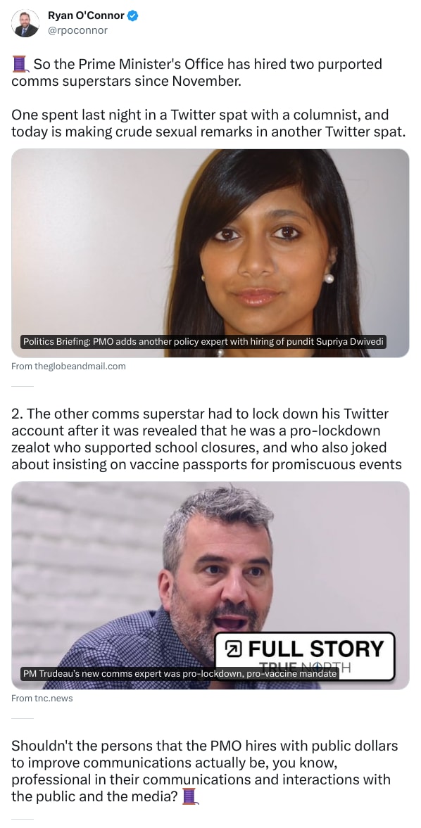 An X (Twitter) post from @rpoconnor - Ryan O'Connor