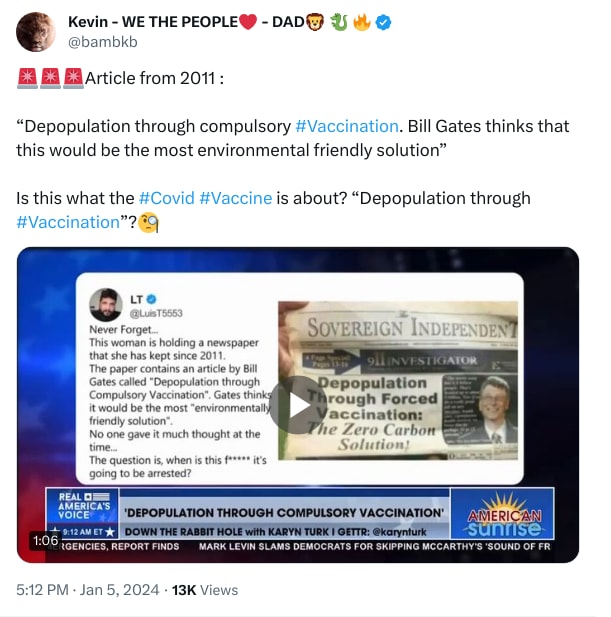 An X (Twitter) post from @bambkb - Kevin - WE THE PEOPLE❤️ - DAD🦁 🐉 🔥