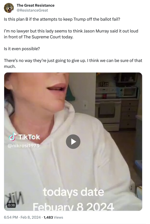 An X (Twitter) post from @ResistanceGreat - The Great Resistance