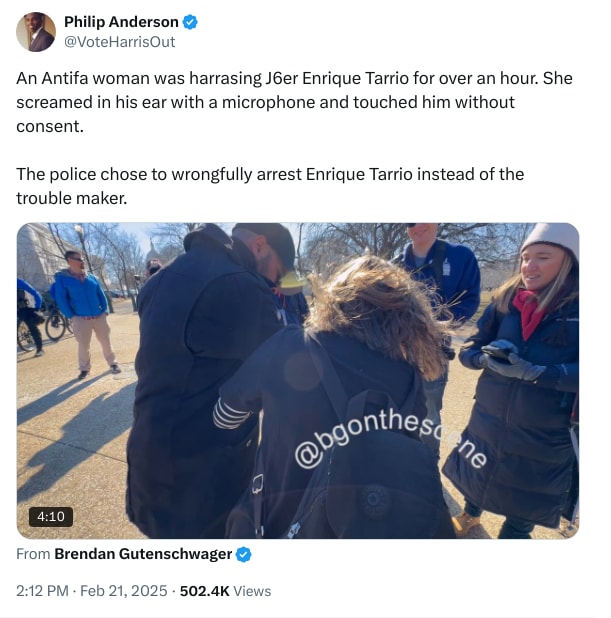 An X (Twitter) post from @VoteHarrisOut - Philip Anderson