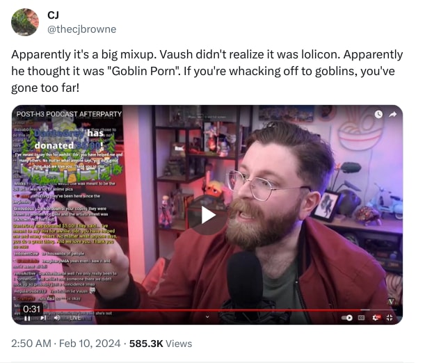 An X (Twitter) post from @thecjbrowne - CJ