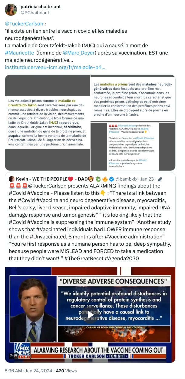 An X (Twitter) post from @PChaibriant - patricia chaibriant