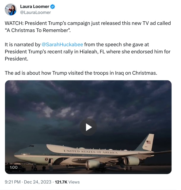 An X (Twitter) post from @LauraLoomer - Laura Loomer