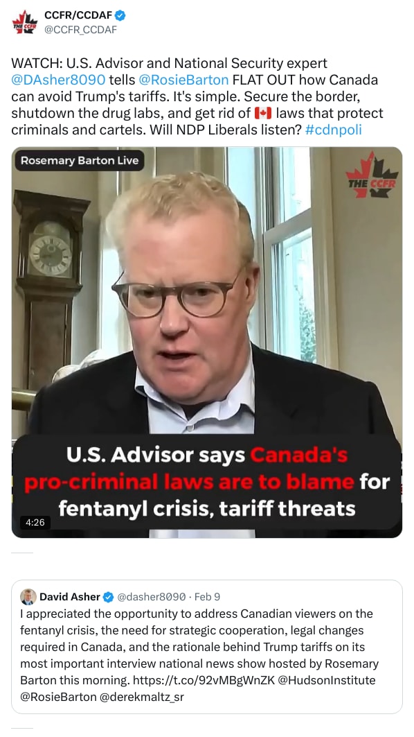 An X (Twitter) post from @CCFR_CCDAF - CCFR/CCDAF