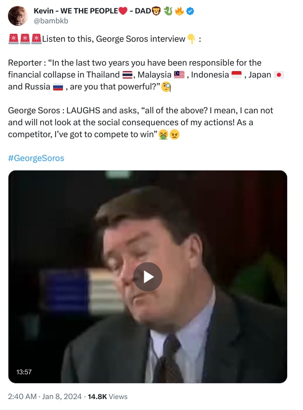 An X (Twitter) post from @bambkb - Kevin - WE THE PEOPLE❤️ - DAD🦁 🐉 🔥