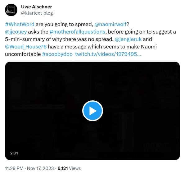 An X (Twitter) post from @klartext_blog - Uwe Alschner