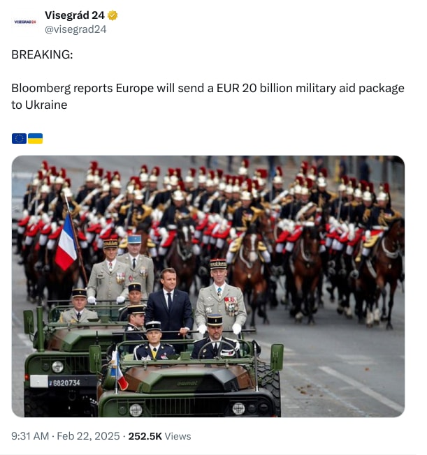 An X (Twitter) post from @visegrad24 - Visegrád 24