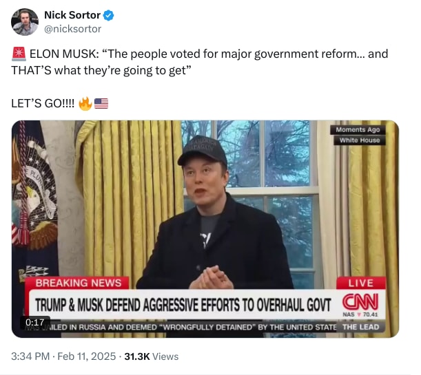 An X (Twitter) post from @nicksortor - Nick Sortor
