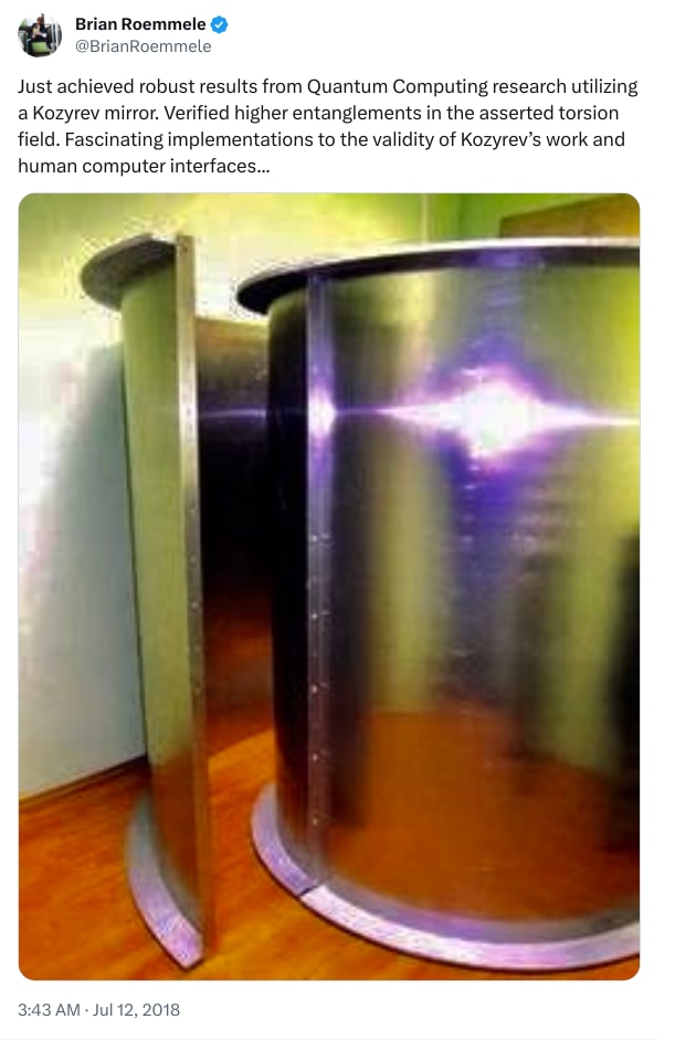 An X (Twitter) post from @BrianRoemmele - Brian Roemmele