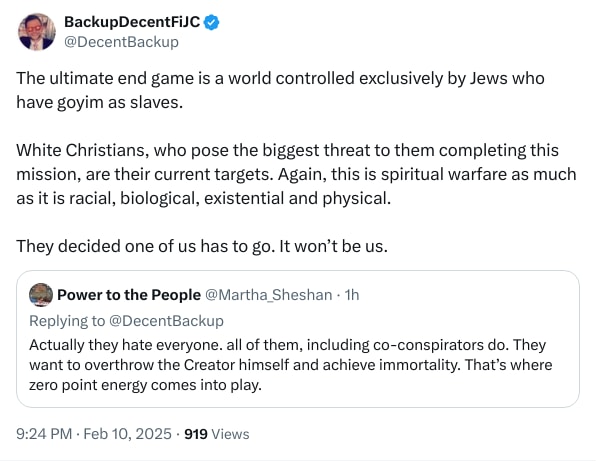 An X (Twitter) post from @DecentBackup - BackupDecentFiJC