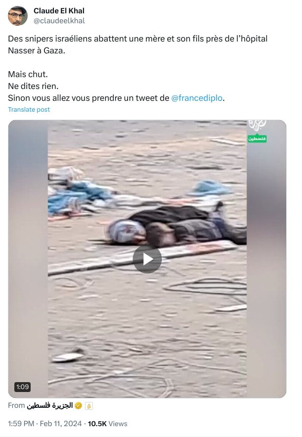 An X (Twitter) post from @claudeelkhal - Claude El Khal