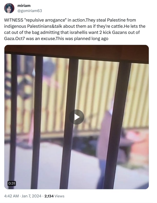 An X (Twitter) post from @gomiriam63 - miriam