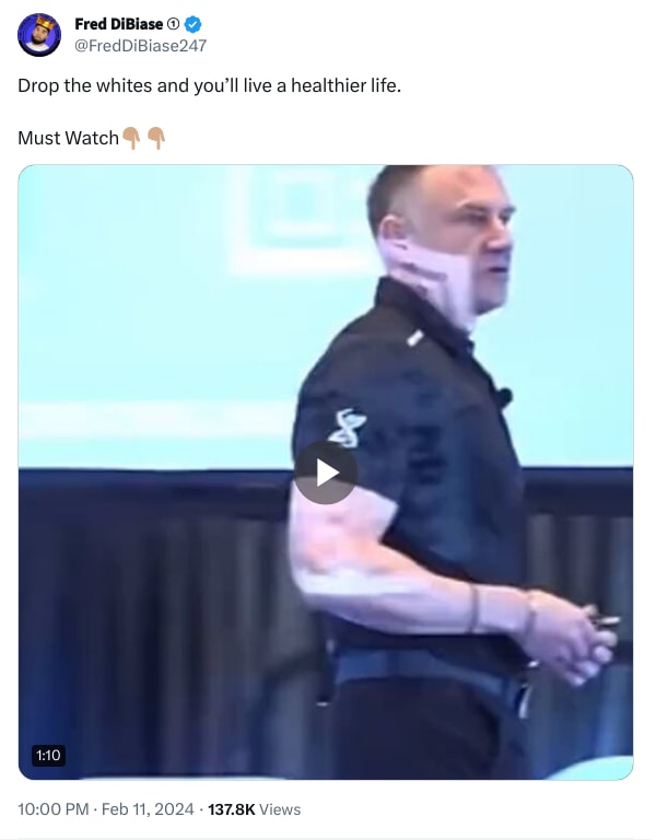 An X (Twitter) post from @FredDiBiase247 - 𝗙𝗿𝗲𝗱 𝗗𝗶𝗕𝗶𝗮𝘀𝗲 ①