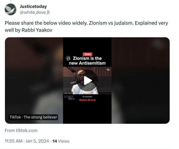 An X (Twitter) post from @white_dove_8 - Justicetoday