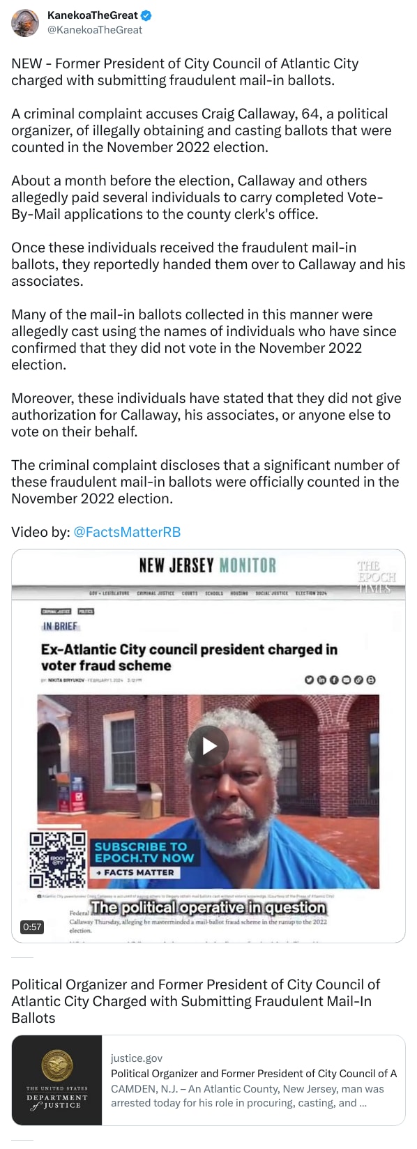 An X (Twitter) post from @KanekoaTheGreat - KanekoaTheGreat