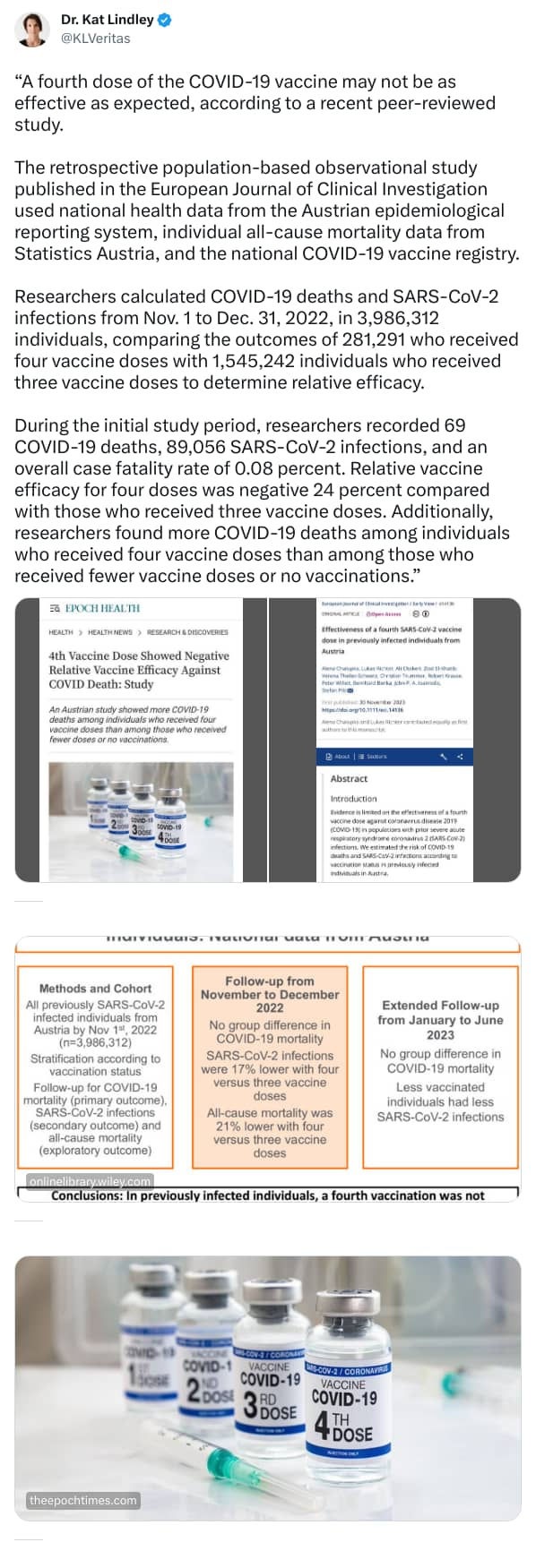 An X (Twitter) post from @KLVeritas - Dr. Kat Lindley