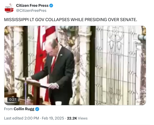 An X (Twitter) post from @CitizenFreePres - Citizen Free Press