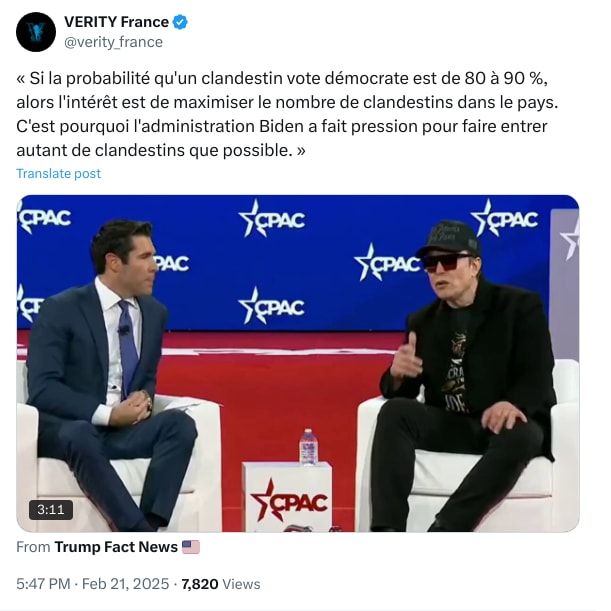 An X (Twitter) post from @verity_france - VERITY France