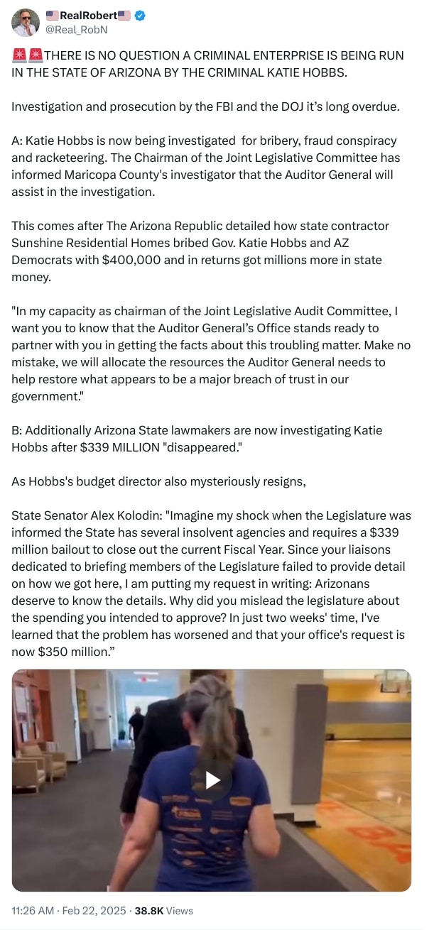 An X (Twitter) post from @Real_RobN - 🇺🇸RealRobert🇺🇸