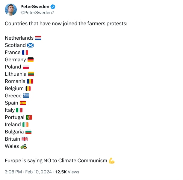 An X (Twitter) post from @PeterSweden7 - PeterSweden