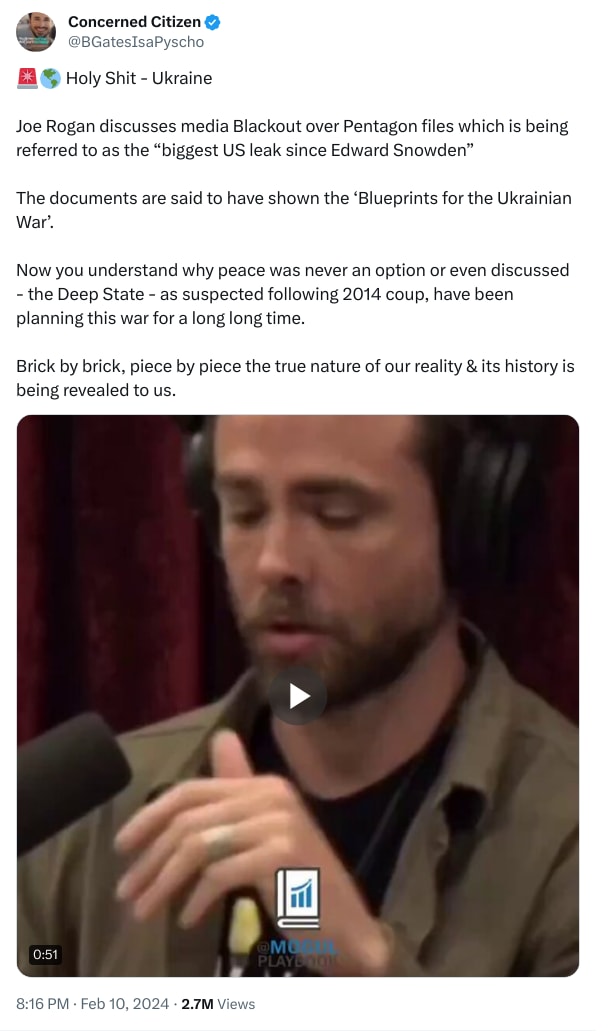 An X (Twitter) post from @BGatesIsaPyscho - Concerned Citizen