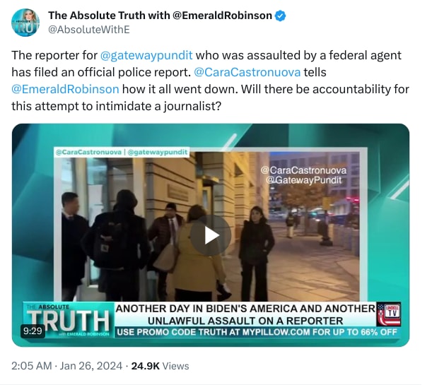 An X (Twitter) post from @AbsoluteWithE - The Absolute Truth with @EmeraldRobinson