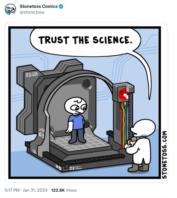 An X (Twitter) post from @stone_toss - Stonetoss Comics