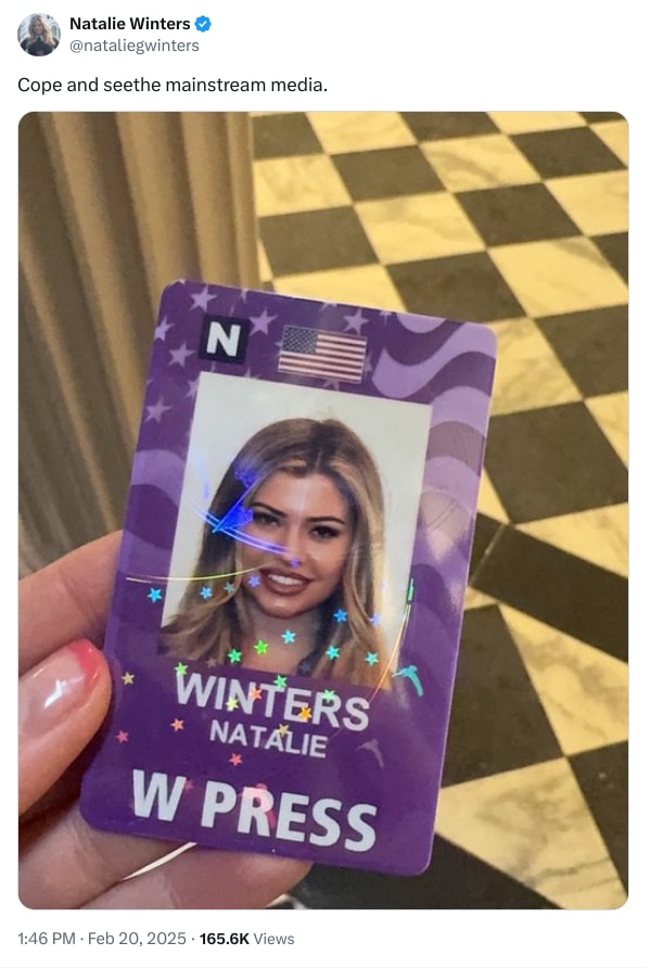 An X (Twitter) post from @nataliegwinters - Natalie Winters