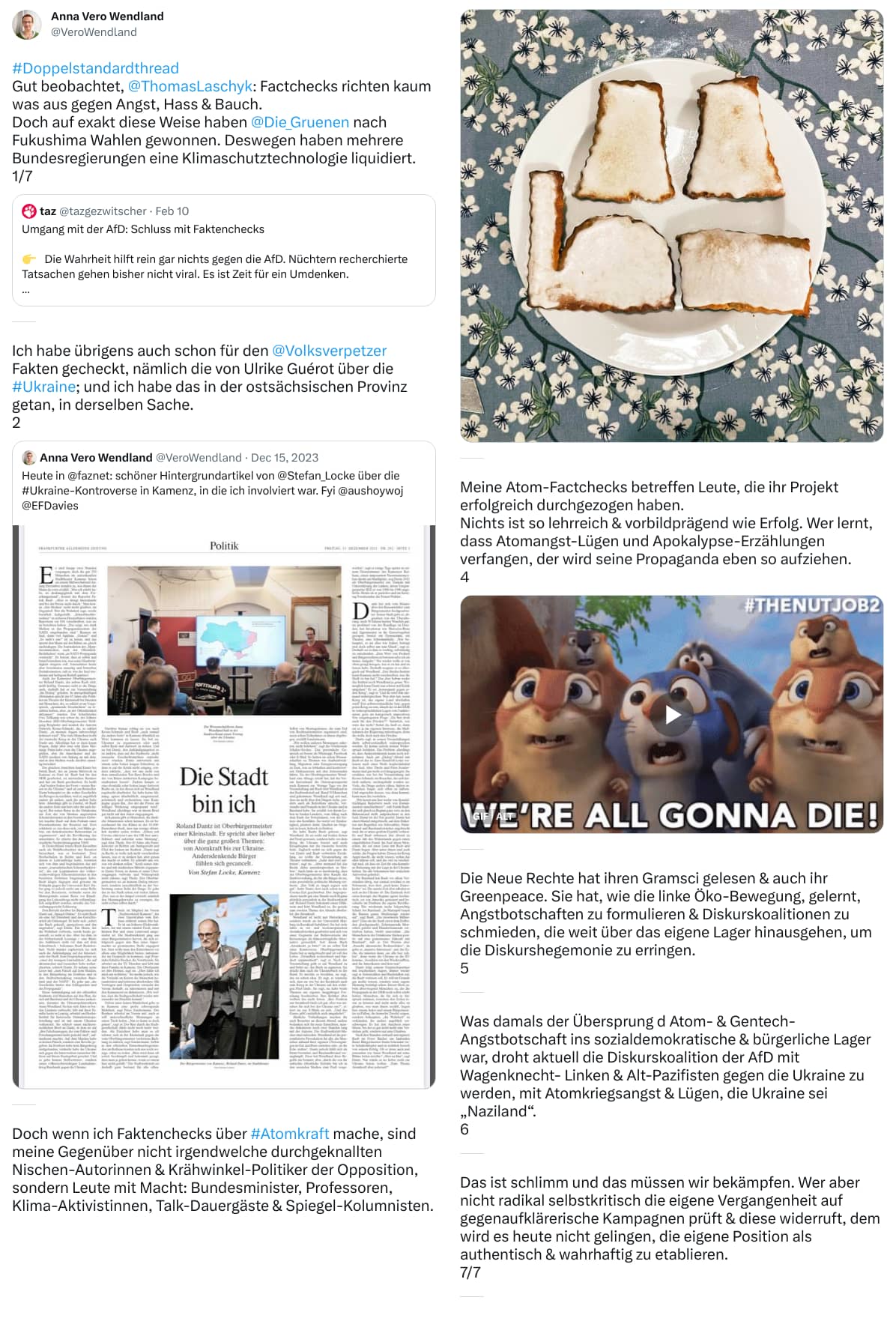 An X (Twitter) post from @VeroWendland - Anna Vero Wendland