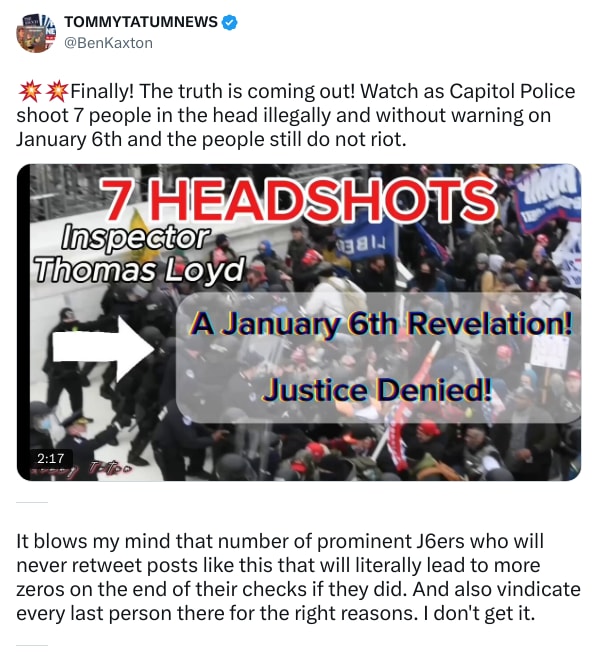 An X (Twitter) post from @BenKaxton - TOMMYTATUMNEWS