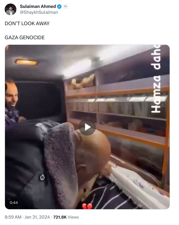 An X (Twitter) post from @ShaykhSulaiman - Sulaiman Ahmed