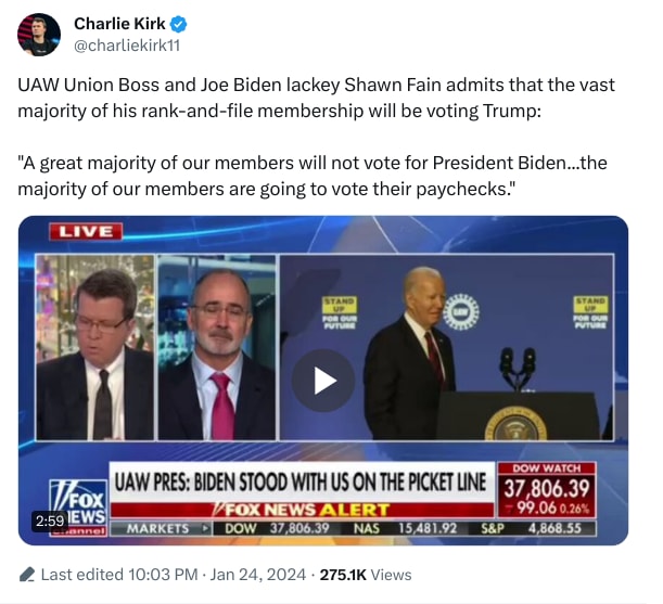 An X (Twitter) post from @charliekirk11 - Charlie Kirk