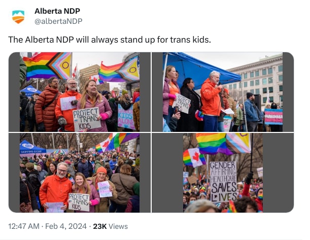 An X (Twitter) post from @albertaNDP - Alberta NDP