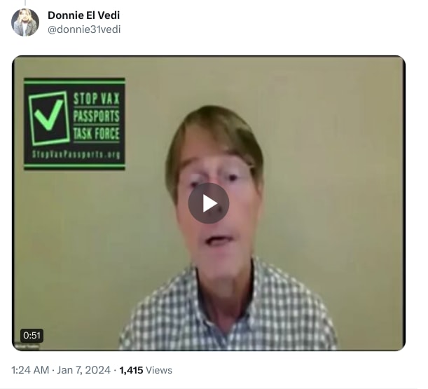 An X (Twitter) post from @donnie31vedi - Donnie El Vedi