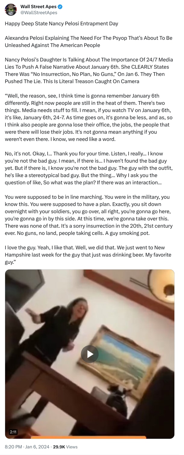 An X (Twitter) post from @WallStreetApes - Wall Street Apes