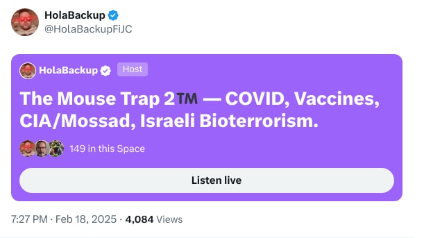 An X (Twitter) post from @HolaBackupFiJC - HolaBackup