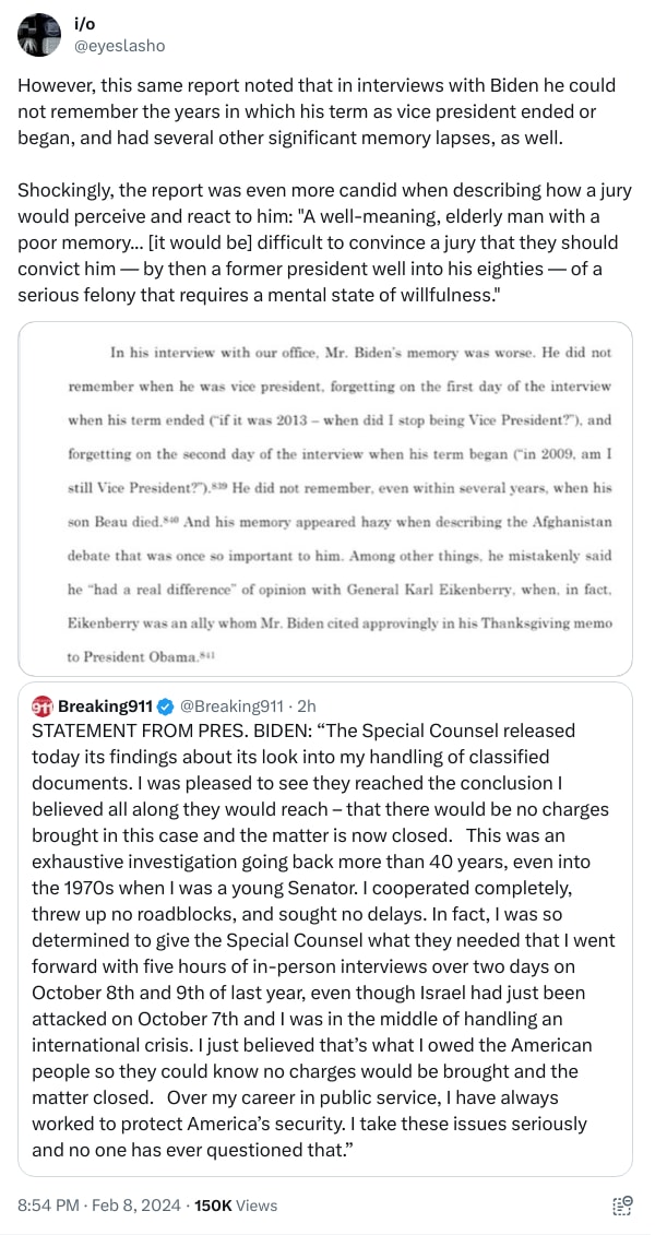 An X (Twitter) post from @eyeslasho - i/o