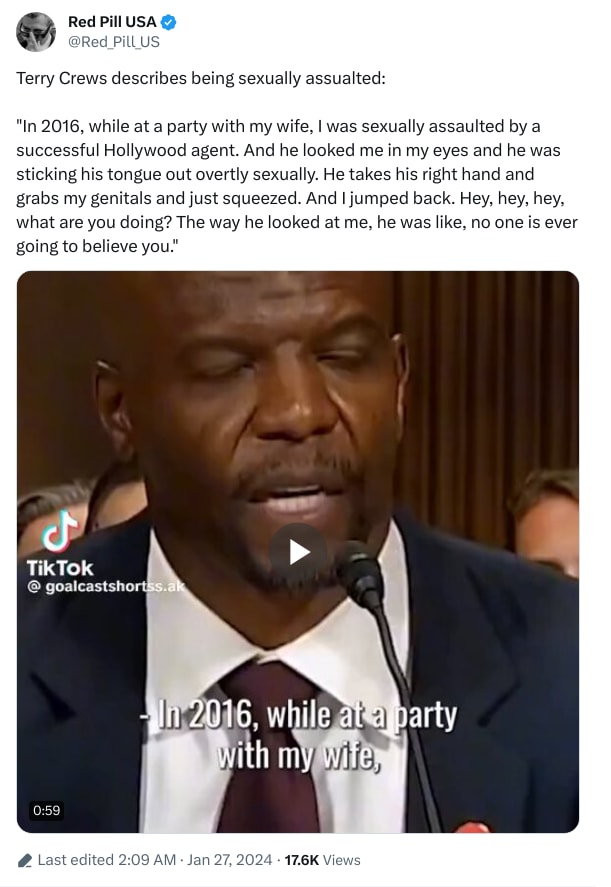 An X (Twitter) post from @Red_Pill_US - Red Pill USA