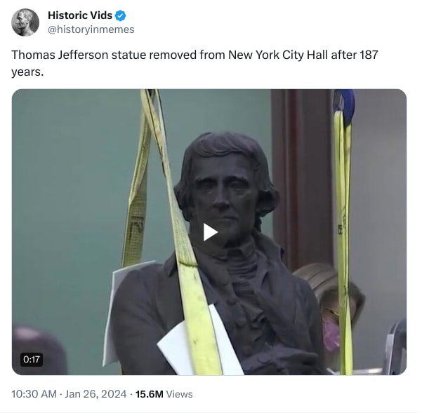 An X (Twitter) post from @historyinmemes - Historic Vids