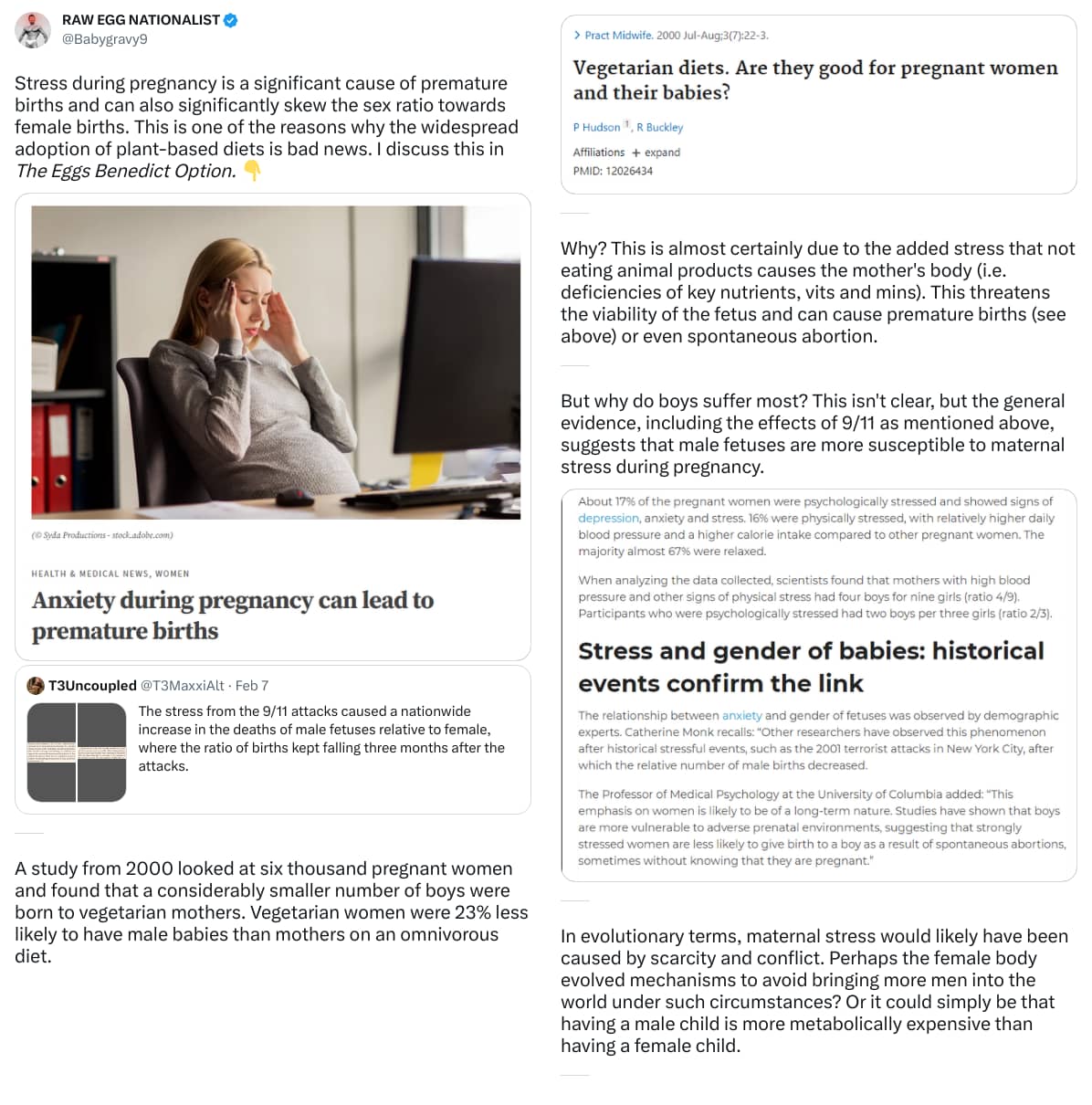 An X (Twitter) post from @Babygravy9 - RAW EGG NATIONALIST